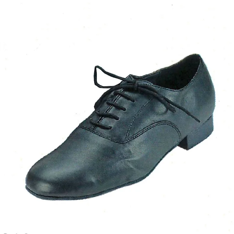 Men's Leather Oxford Shoes In Black