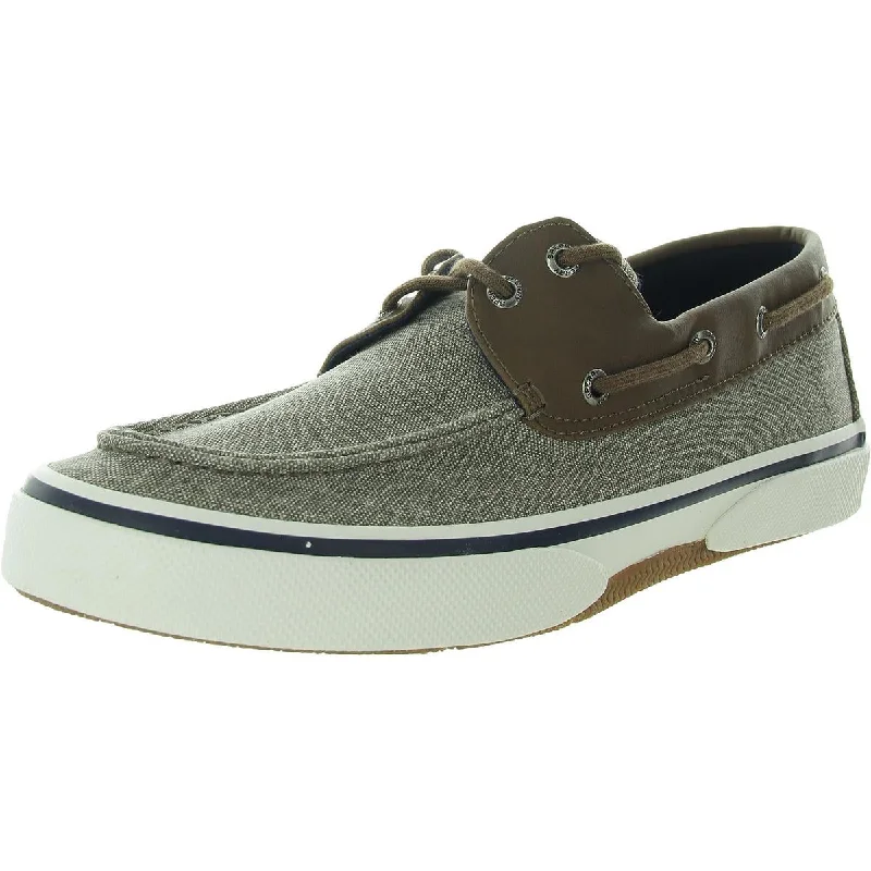 Halyard 2-Eye Mens Lace-Up Canvas Boat Shoes