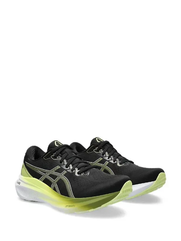 Men's Gel Kayano 30 Running Shoes - D/medium Width In Black/glow Yellow