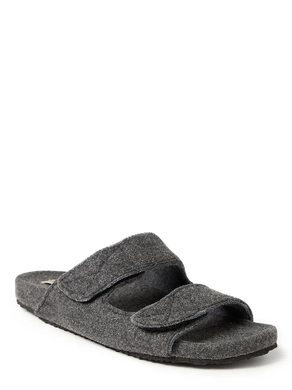 Dearfoams Men's Maddox Wool Blend Double Strap Slide