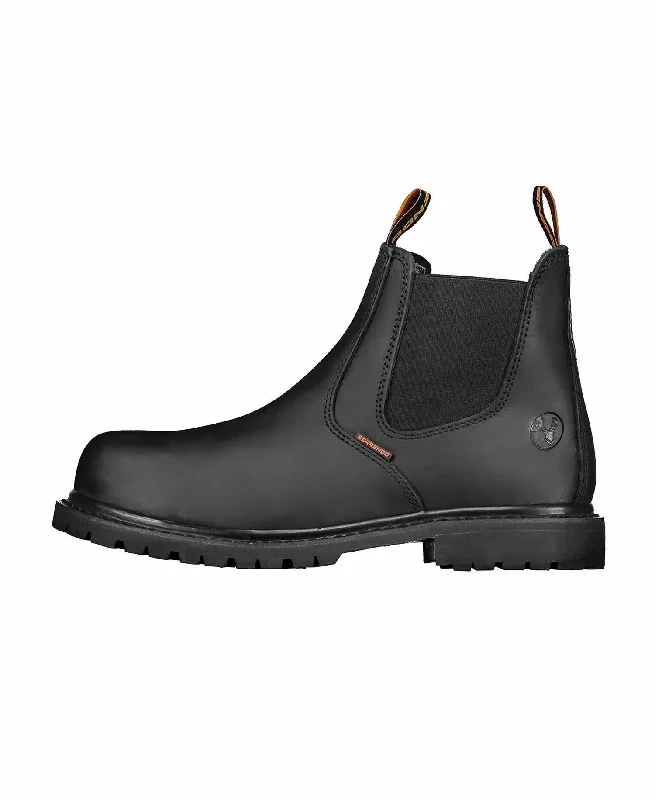 6” Steel Toe Work Boots In Black