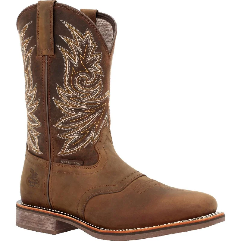 Men's Carbo-Tec Elite Waterproof Western Boot - Wide Width In Brown