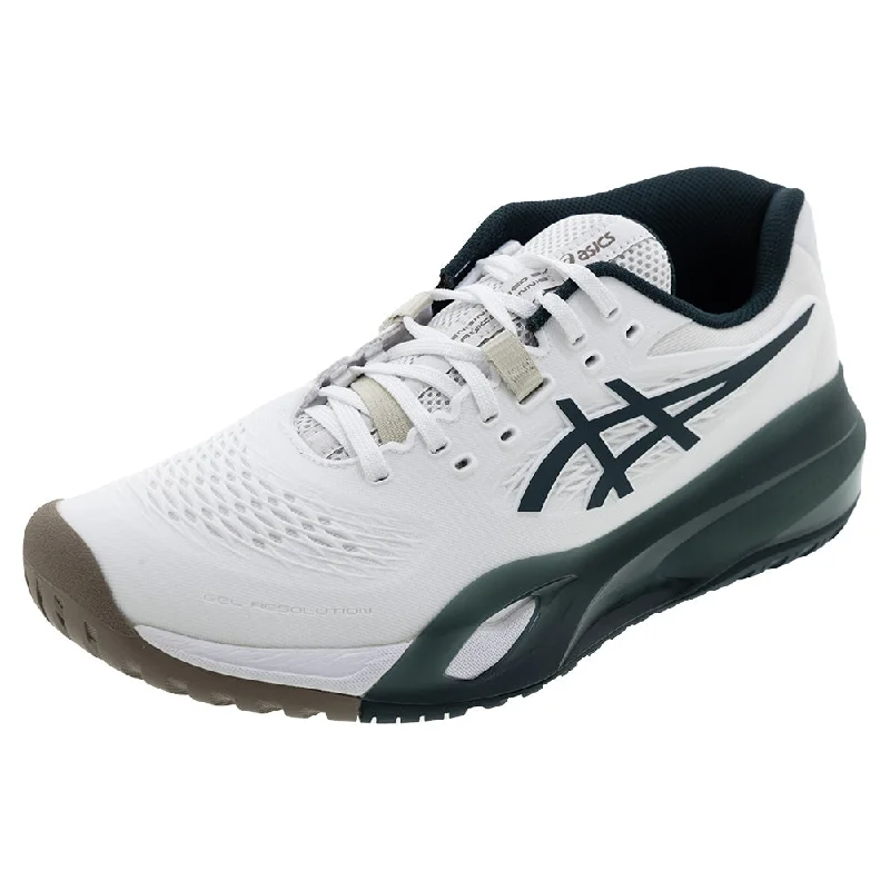 Men`s GEL-Resolution X Tennis Shoes White and Saxon Green