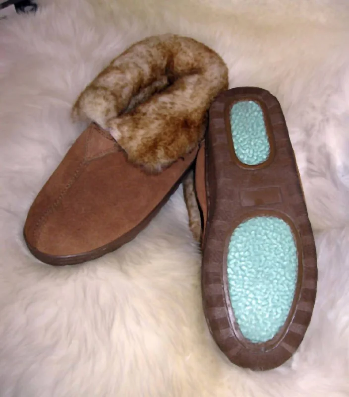 Men’S Raindance Naked Sheepskin Booties In Chestnut