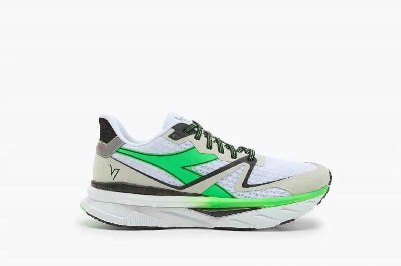 Men's Atomo V7000 Running Sneakers In White/green Fluo/black