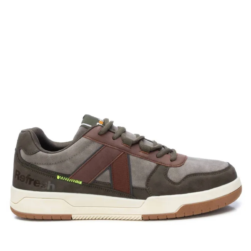 Men's Casual Sneakers In Dark Green