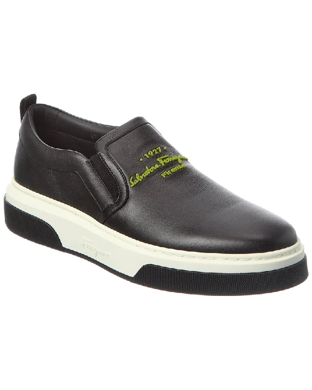 Ferragamo Leather Slip-On Sneaker