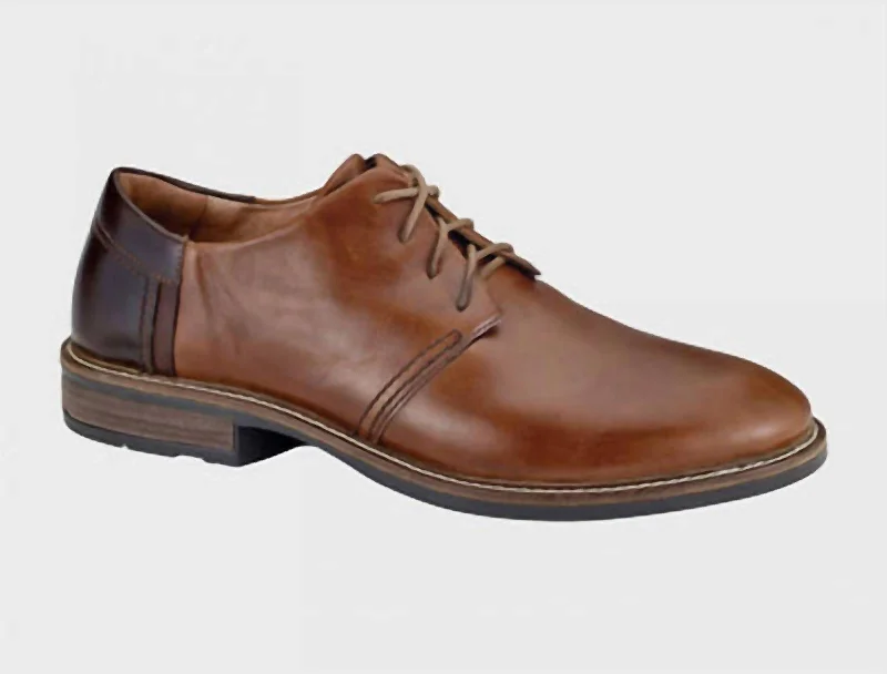 Men's Chief Leather Dress Shoe In Maple Brown/walnut/toffee