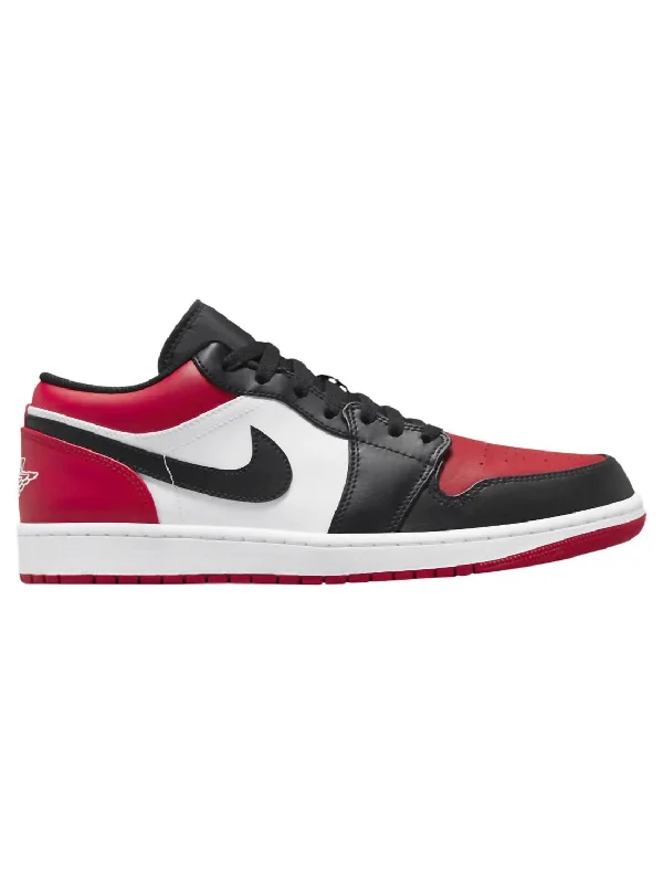 Men's Air Jordan 1 Low Sneaker In Black/white/gym Red