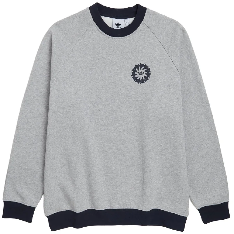 Adidas Star Wheel Crew Sweatshirt - Grey Heather/Legend Ink