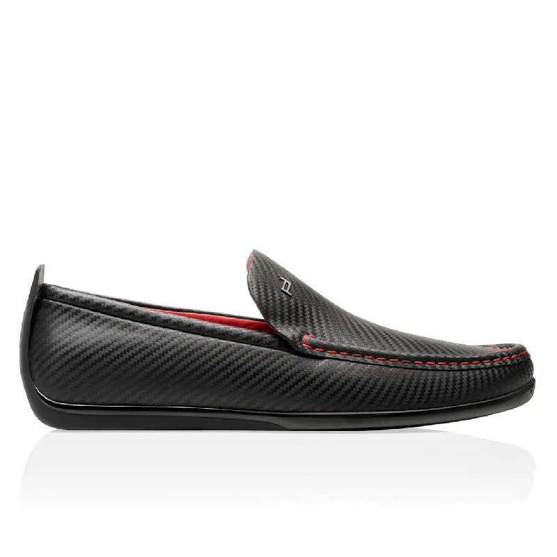 Porsche Beverly Hills Carbon Design Black-Red Moccasins