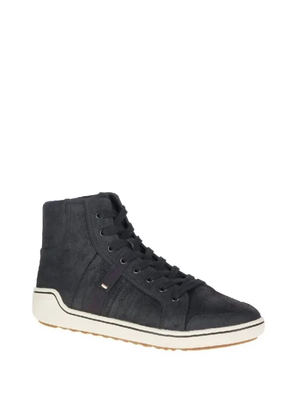 Men's Primer Mid Leather Sneaker Shoes In Black