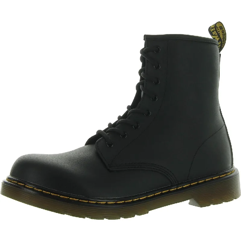 Mens Block Heel Round Toe Combat & Lace-Up Boots