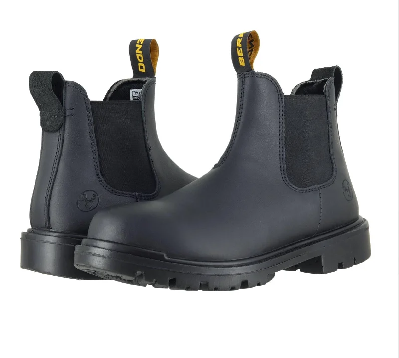 Men's Pull-On Work Boots In Black